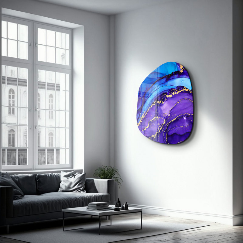 Wall Decor on Tempered Glass, 50" H x 65" W x 0.4" D