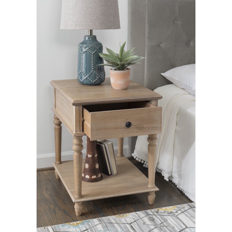 Birkley End Table with Storage Sand & Stable Color: Natural