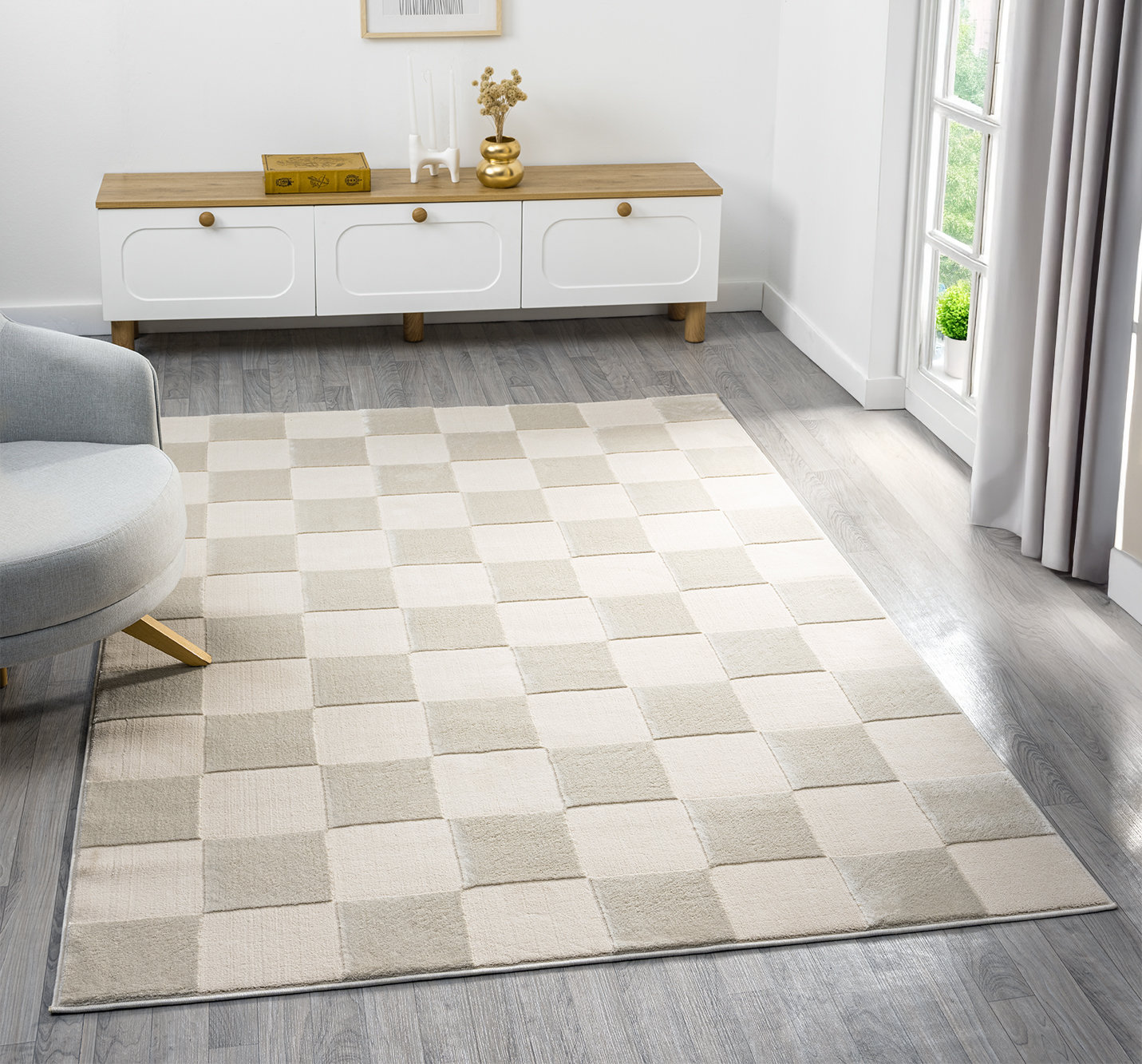Latitude Run Vellure Modern Indoor Living Room Area Rug Embossed Cut ...