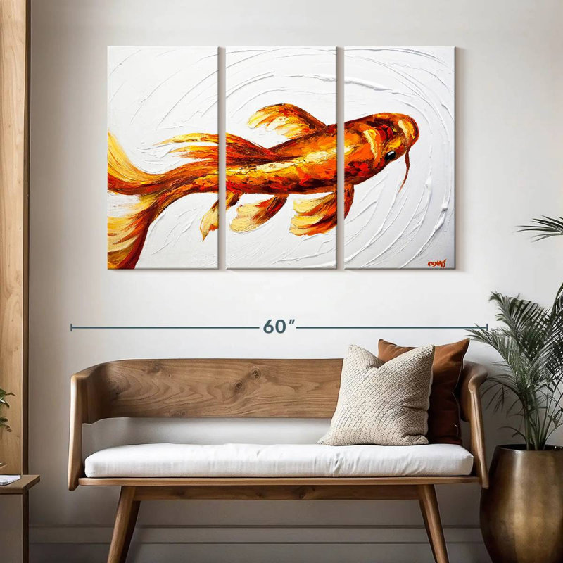 Orange Koi Fish, 32" H x 50" W