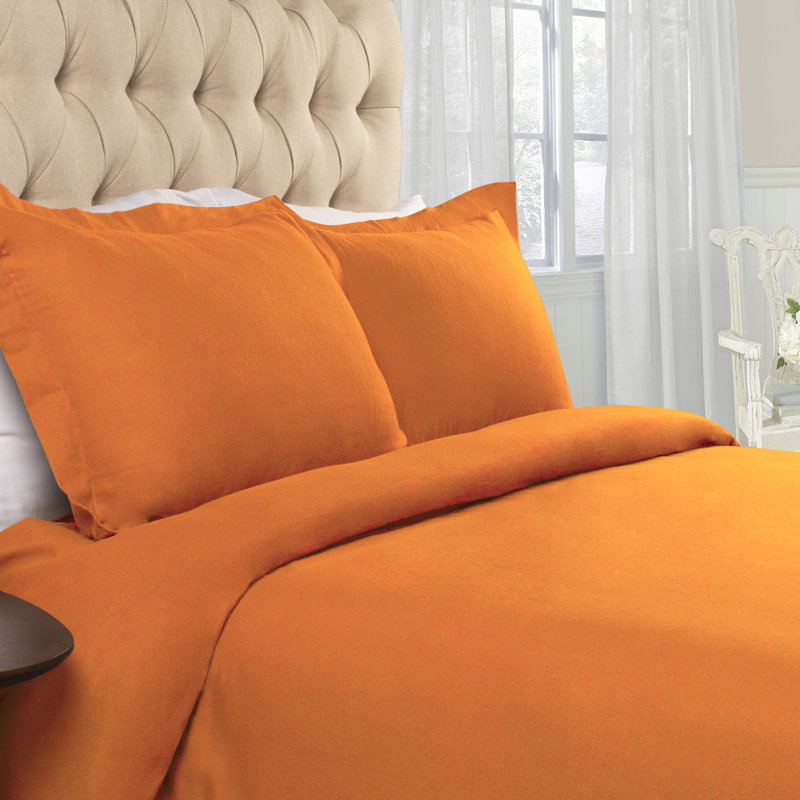 Superior Flannel Cotton Modern Classic Fuzzy Duvet Cover Set With Pillow Shams, King / California King Duvet + 2 King Shams