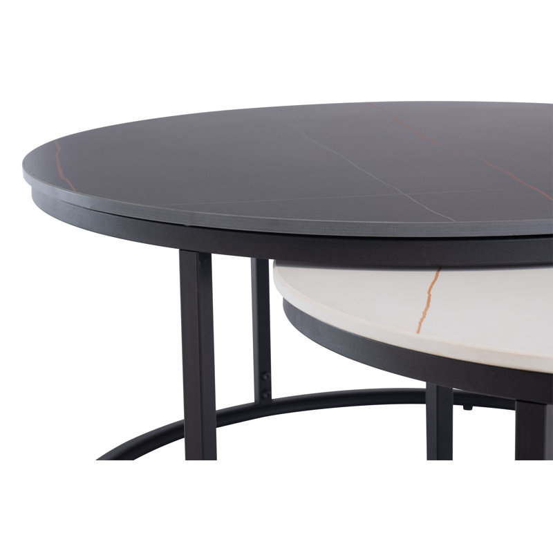Lilibeth Open Coffee Table, Black/White