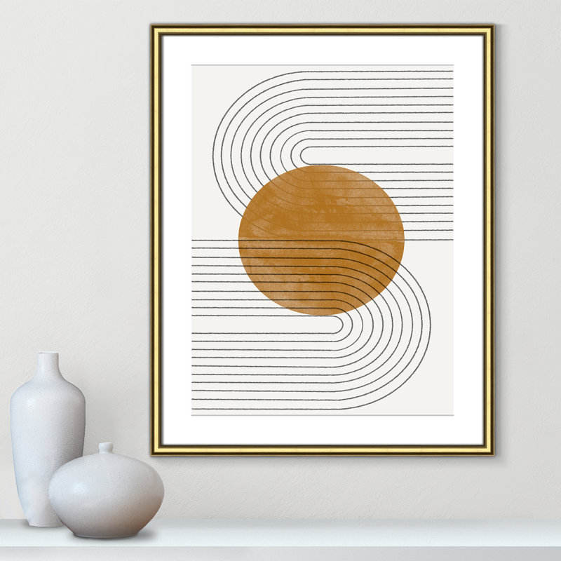 Échos courbés par Miuus Studio, Imprimé mat, 24.75'' W x 30.75'' H, Or classique