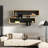 Modern Wall Shelf, Sapphire & Anthracite Colors, 47.2 x 28.4 x 8.7 inches | 100% Melamine Coated Particle Board, Thickness: 0.7 inches | Numerous Shelves, Wall-Mountable, Additional Storage for Home & Office Decor-500503561-500503562