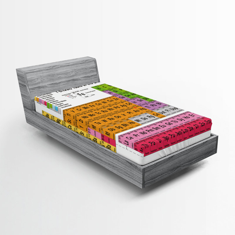 Multicolore drap-housse Ambesonne, Ensemble literie pour lit simple