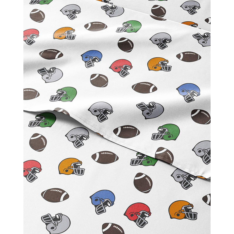 Kids Sheet Set, Soft Microfiber Bedding, Cozy & Breathable, Wrinkle Free Easy Care Bed Sheets, Football