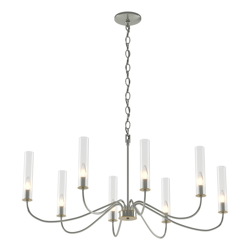 Grace 8 - Light Candle Style Classic/Traditional Chandelier, Sterling