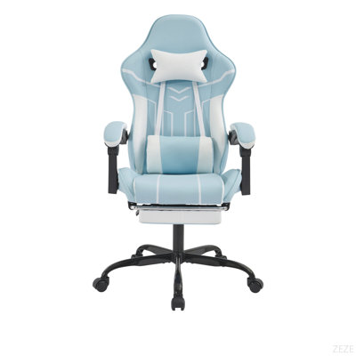 Chaise de jeu, chaise d'ordinateur ergonomique avec repose-pieds Chaise de bureau Chaise d'ordinateur ergonomique avec dossier lombaire