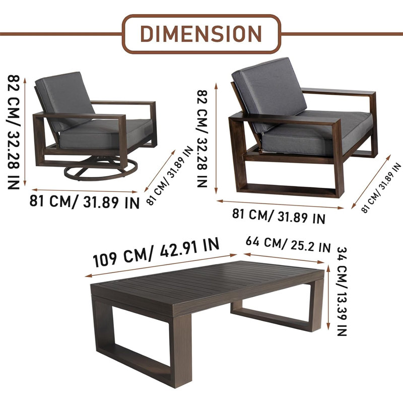 Emig 4 - Person Patio Dining Set Rectangular Table with Cushions Included