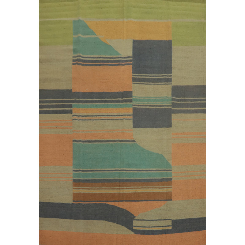 Tapis oriental kilim à teinture végétale 8 x 10