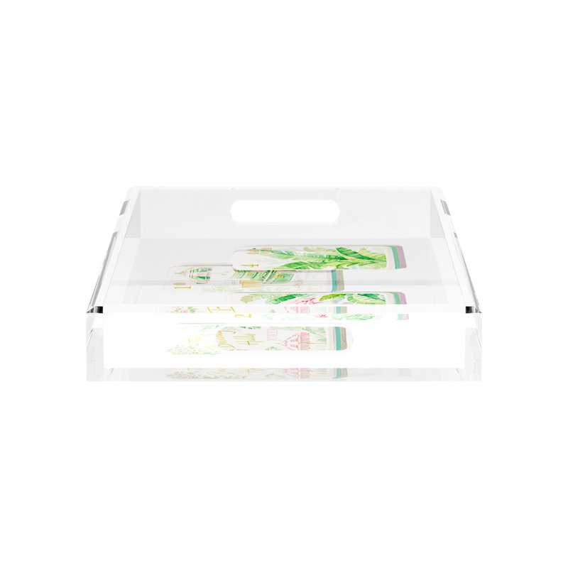 Mahjong Acrylic Decorative Tray, 17"W x 10.5"D x 2"H