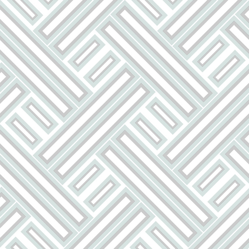 Geometrix 10m x 52.8cm Satin Wallpaper Roll, Green