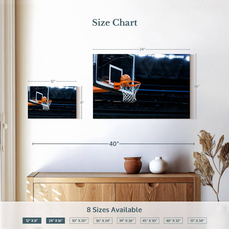 Panier de basketball Sireci, H 8 po x l 12 po