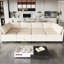 Canapé modulaire modulaire avec rangement, chenille beige, 8 places, 130,53 po de profondeur, 124,55 po de largeur, 32,28 po de hauteur, siège pratique, sièges confortables