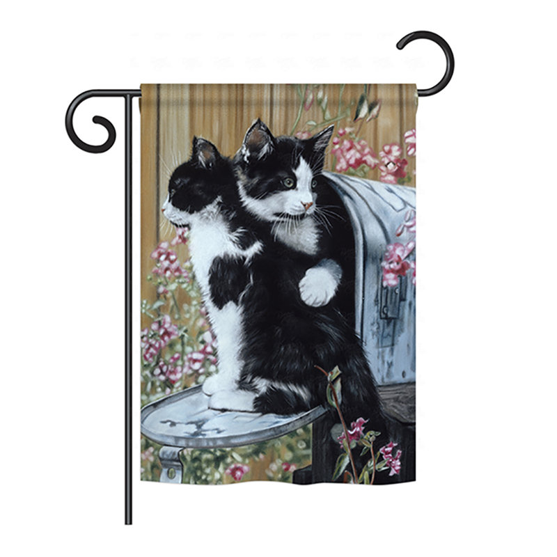 Drapeau maison en polyester 2 côtés tuxedo cat, H 40 po x l 28 po
