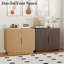Buffet Mid-Century 63 po à 4 portes, grande armoire de rangement en bois avec tablettes réglables noyer 63 po-126068060