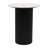 Odera Modern Round Marble Top End Side Table With Mango Wood Base For Living Room - Modern Fluted Accent For Narrow Space Styling