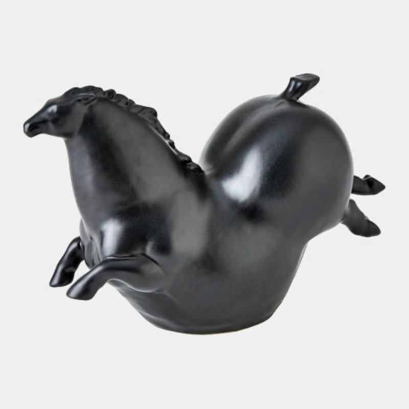 Libertino, Friesian, and Andalusian Ceramic Decorative Object, Black