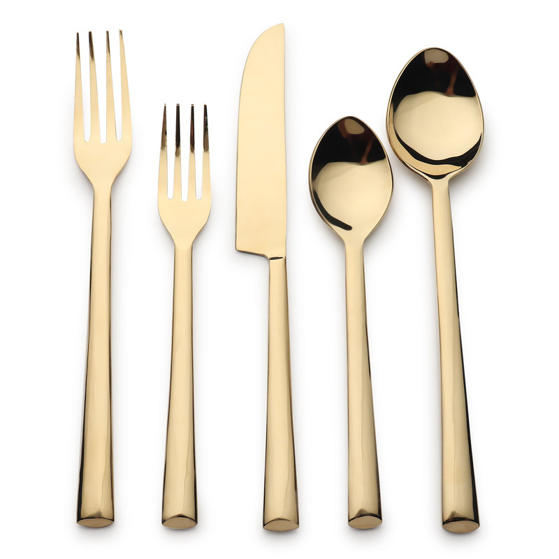 Bronze Brier 5 pièces Ensemble de couverts, Doré