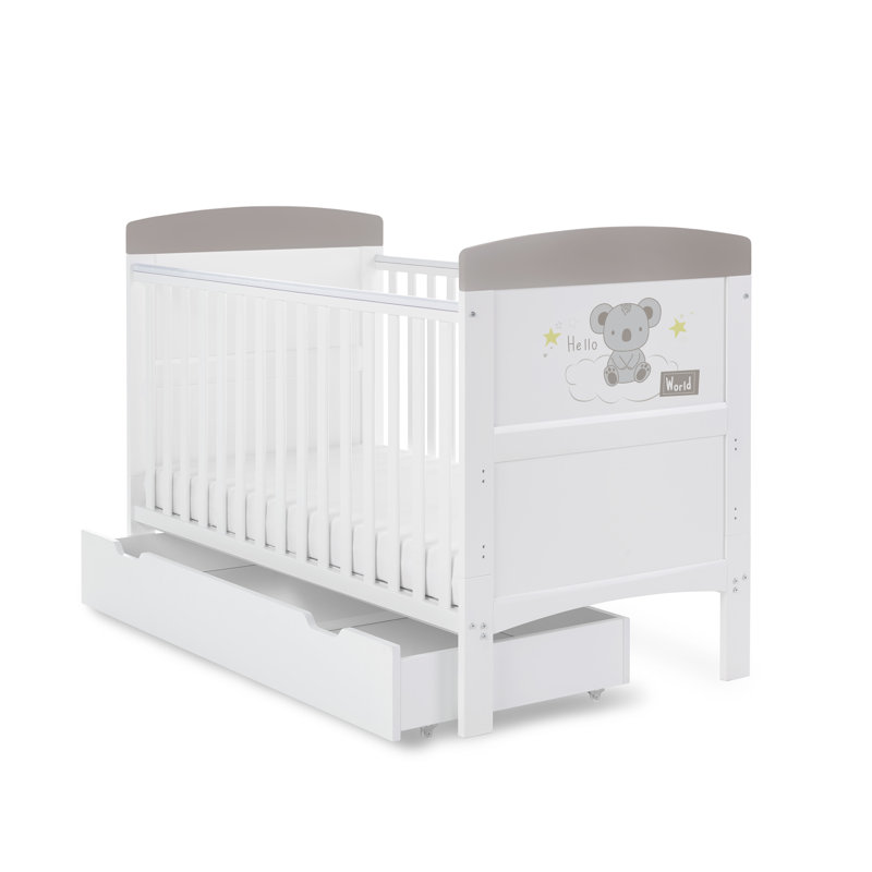 Grace Inspire Cot Bed & Under Drawer - Hello World Koala