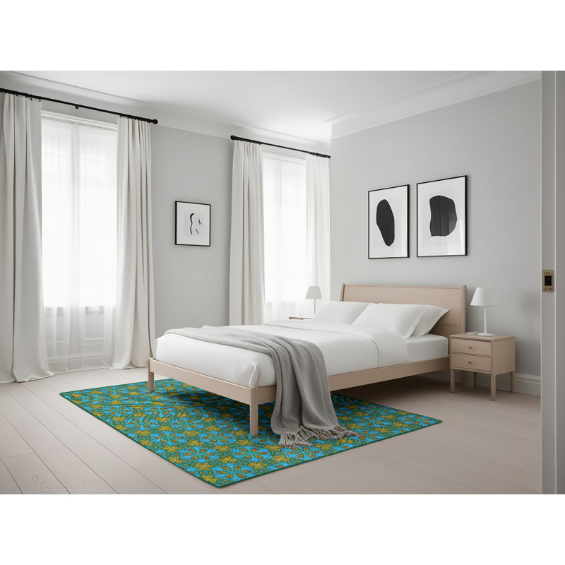 Tapis de zone verte à motif, Rectangle 5 pi x 7 pi