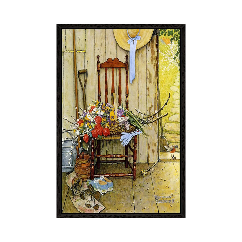 Norman Rockwell - Print on Canvas, Black Floater Framed, 66.04 cm H x 45.72 cm W x 4.445 cm W