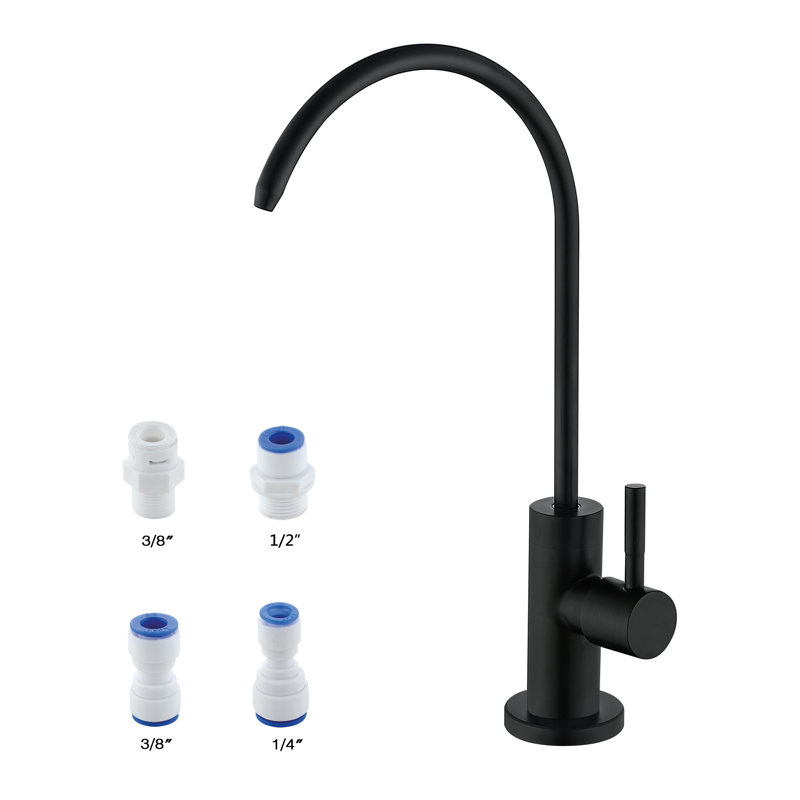 Lead-free Single-Handle Kitchen Faucet in Stainless Steel Fit for Reverse Osmosis System, Matte Black