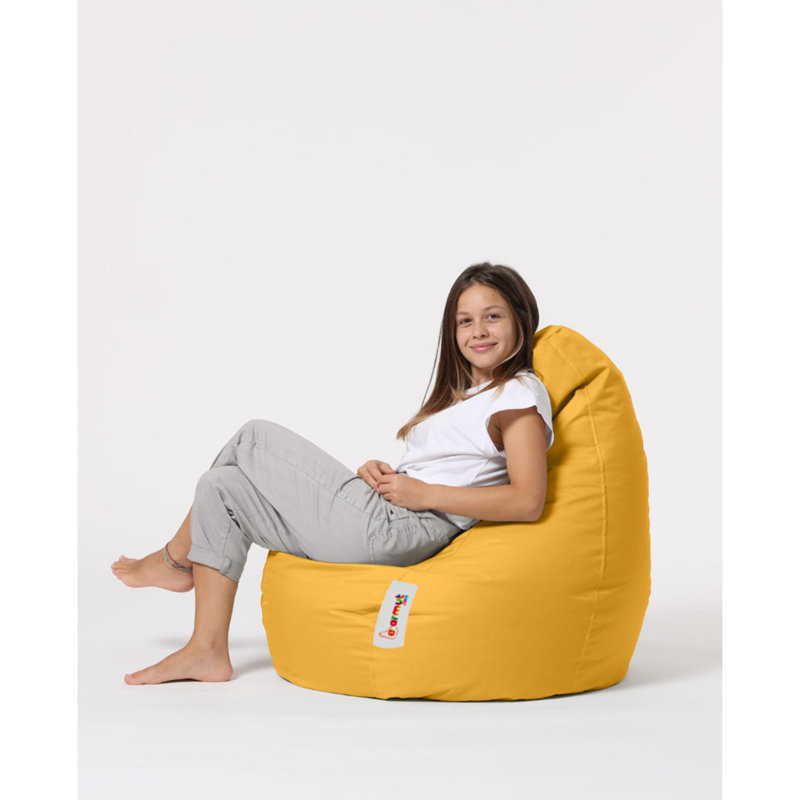 Polyester Outdoor Friendly Bean Bag Chair & Lounger, Yellow 100% Polyester