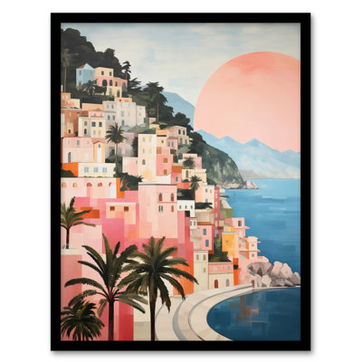 Amalfi Sunrise Mediterranean Coastal Landscape - Single Picture Frame Print