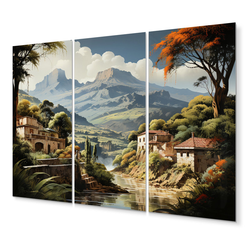 Montagnes dominicaines dominicaines, ensemble de reproductions d'art mural en métal