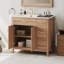 Meuble-lavabo de 36 po avec bois massif, 2 portes à fermeture douce, 3 tiroirs, lavabo en céramique, tablette ajustable pour matériaux de décoration compacts, petites salles de bain