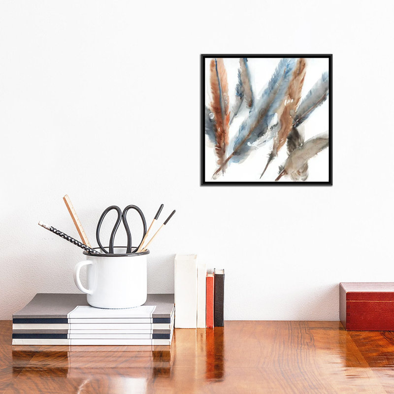 «Past And Présent I», reproduction sur toile, H 18 po x l 18 po x P 1,5 po, Toile avec cadre noir, Pas de tapis