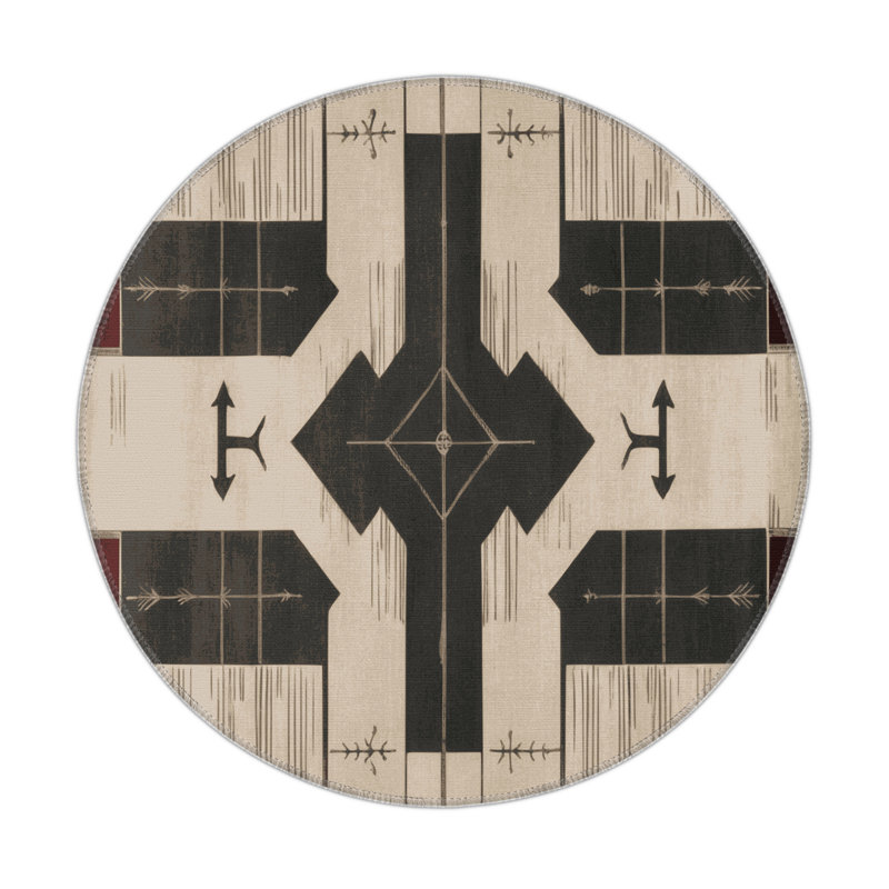 Imperial Threads Indoor And Outdoor Area Rug, Round 5'
