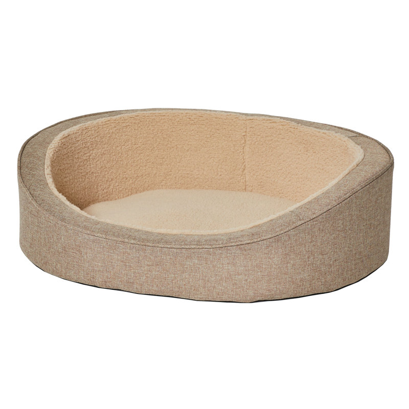 Lit pour animal de compagnie Hudson Midet de luxe pour animaux de compagnie QuietTime, Brun clair