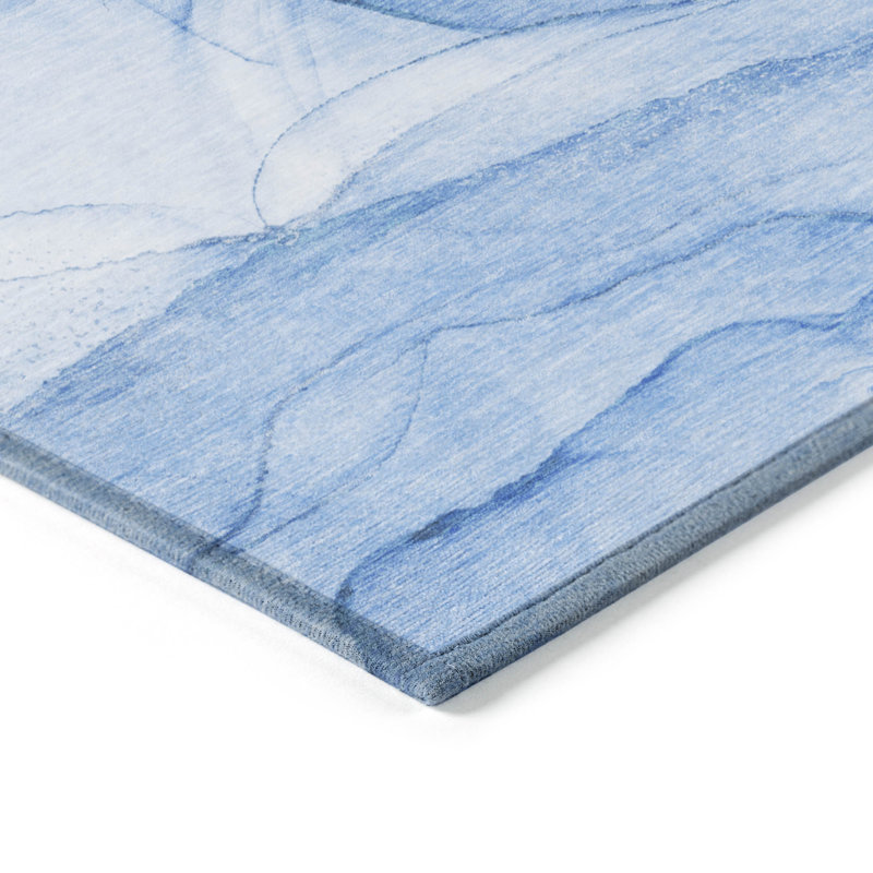 Kyrie Washable Abstract Indoor / Outdoor Rug, Round 8'