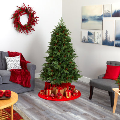 Arbre de Noël artificiel épinette vert avec lumières claires/blanches