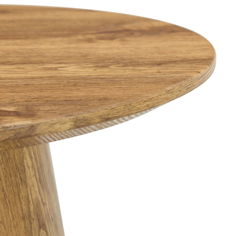 Table basse ronde de 19,6 po de diamètre, grain de bois naturel, hauteur de 18,8 po, diamètre de glissement, grain, texture délicate, assemblage rapide