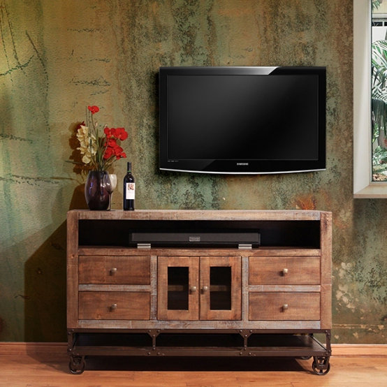 Kalya Solid Wood 61.75'' W Mobile Storage Credenza