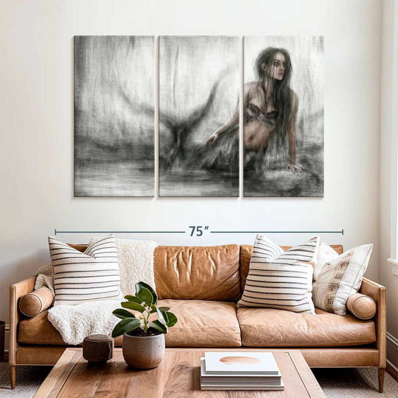 Kelan Dark Mermaid, 42" H x 65" W