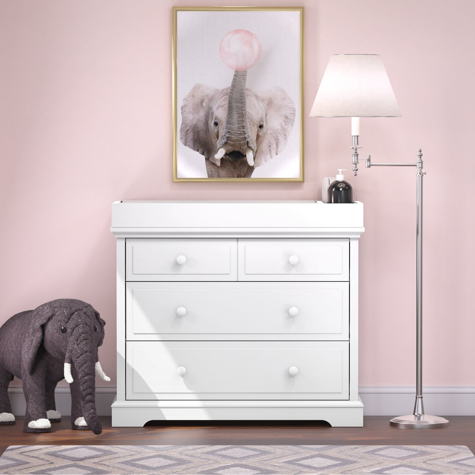 Universal Changing Table Topper, Matte White