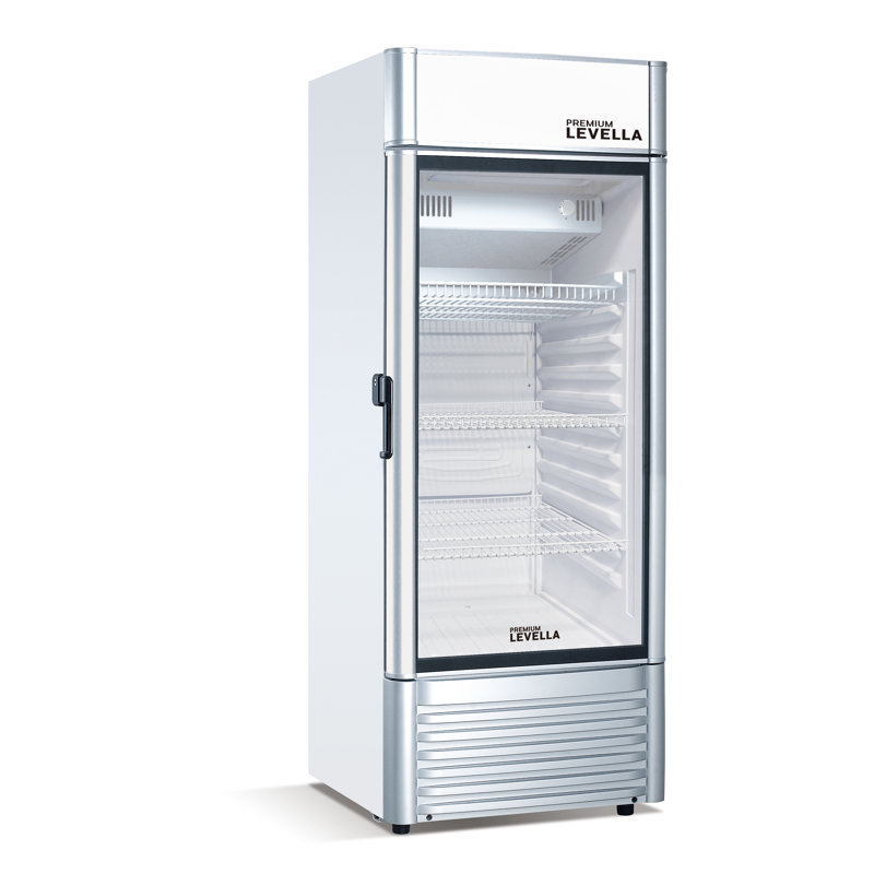 6.5 Cu. Ft. Commercial Upright Display Refrigerator Glass Door Beverage Cooler In Silver