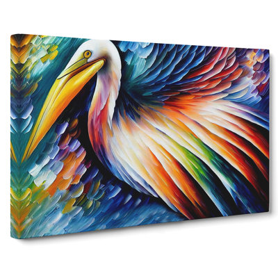 Pelican Painting Abstract - Wrapped Canvas