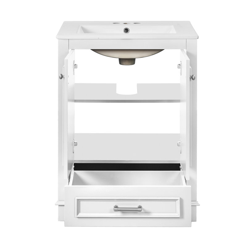 Ensemble de meuble-lavabo simple 24 po 24 po, Blanc