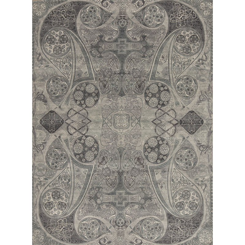 Four Seasons Hand Knotted Wool Area Rug, Rectangle 8' x 10'