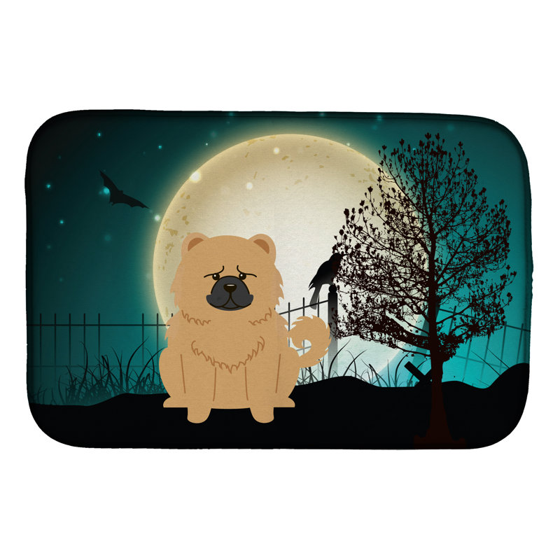 Tapis de séchage chow chow halloween halloween, Crème