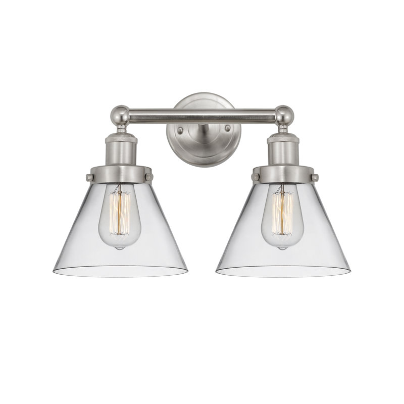 Éclairage pour meuble-lavabo à 2 lumières Artella, Transparent, Nickel satiné brossé