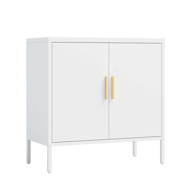 Armoire de rangement en métal durable avec 2 portes et 2 tablettes réglables, idéale pour organiser et protéger vos objets de valeur à la maison, au bureau ou dans le garage