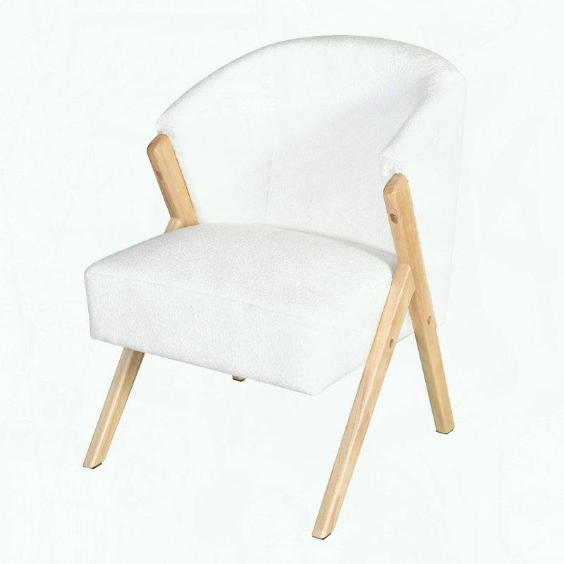 Modern Accent Chair – Angular Frame & Open Back – White