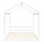 Grand lit maison en bois avec tête de lit, blanc-38788135
