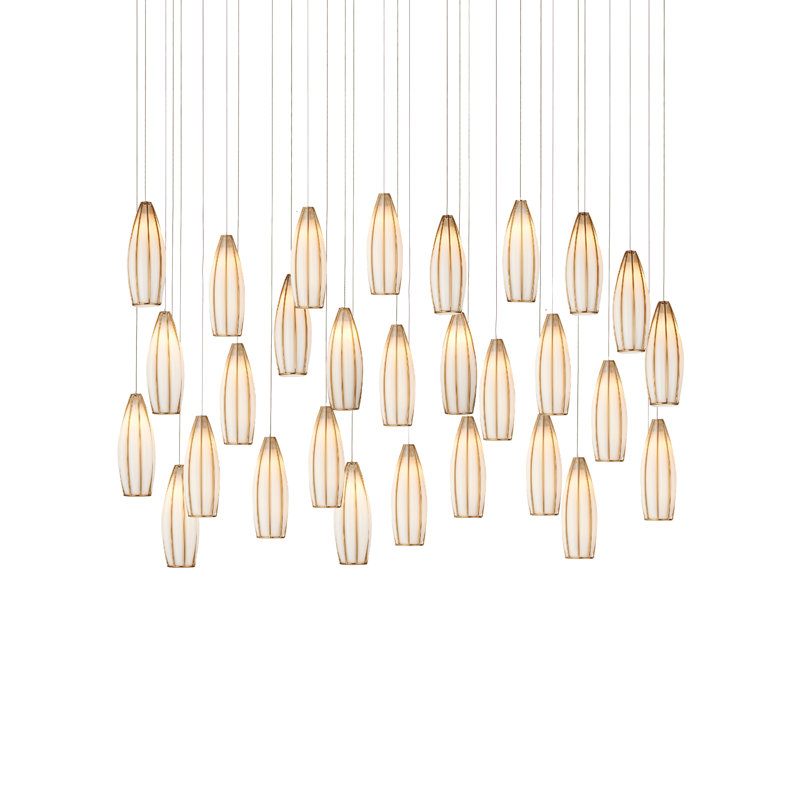 Parish 30 - Light Natural/Painted Silver Pendant